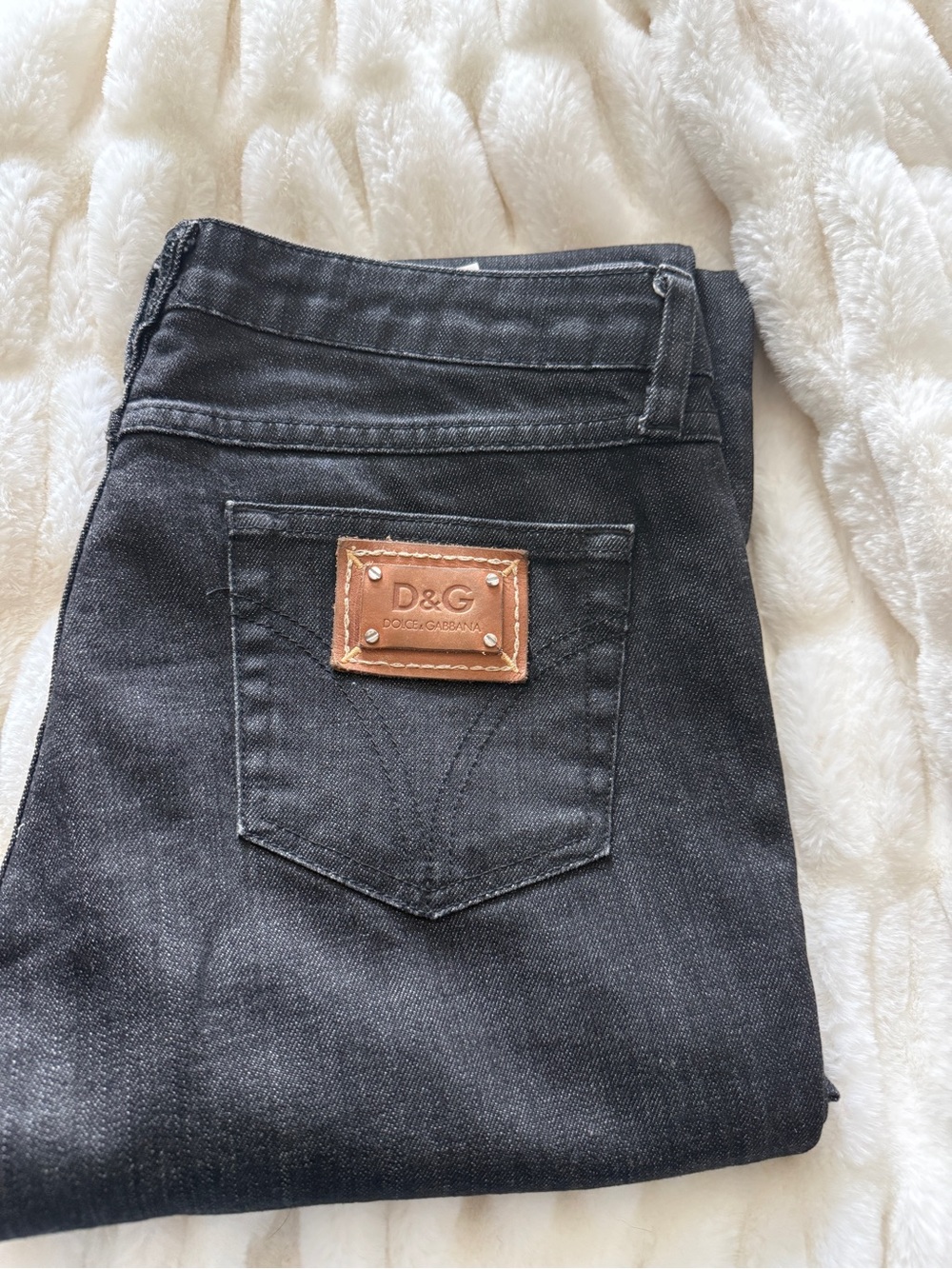 D&G DOLCE & GABBANA 'SLIMMY' BLACK STRAIGHT LEG JEANS